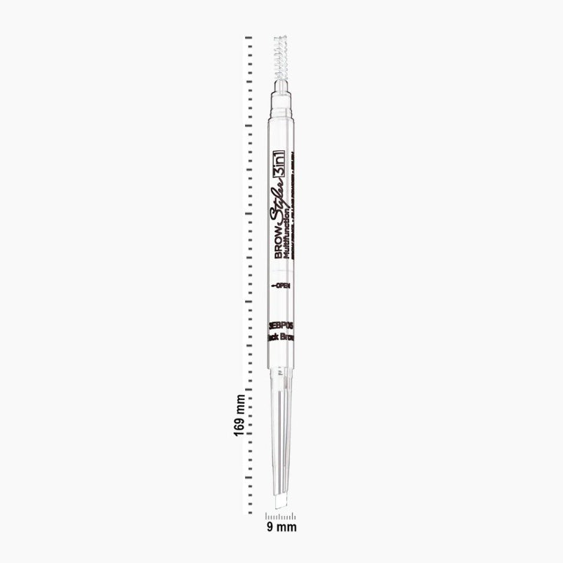 Nabi Retractable 3-in-1 Brow Pencil with Filling Powder & Brush