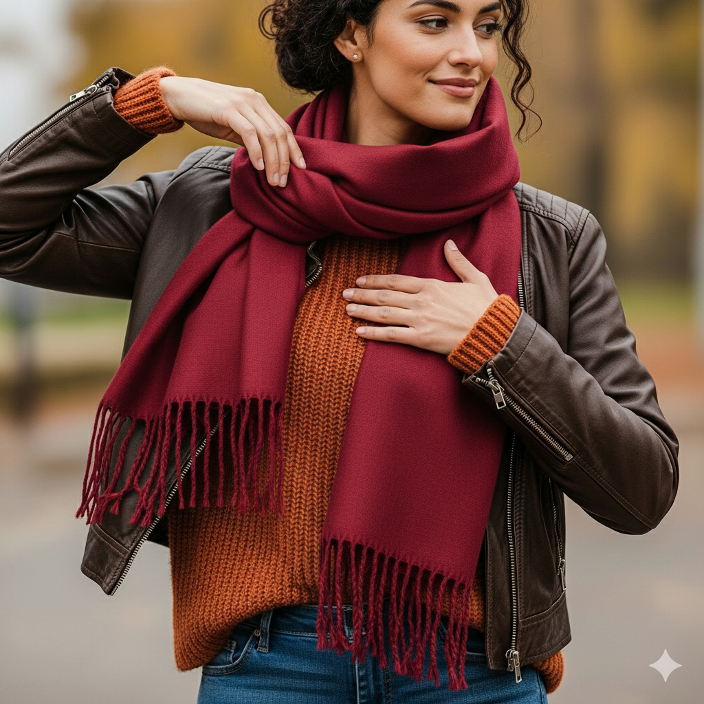 Solid Pashmina Shawl Scarf