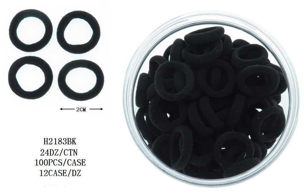 MINI ELASTICS IN CONTAINER - BLACK