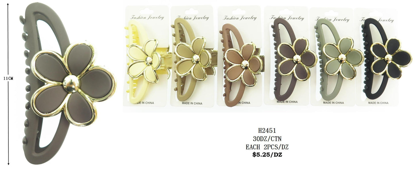 Dozen Matte Flower Claw Clip