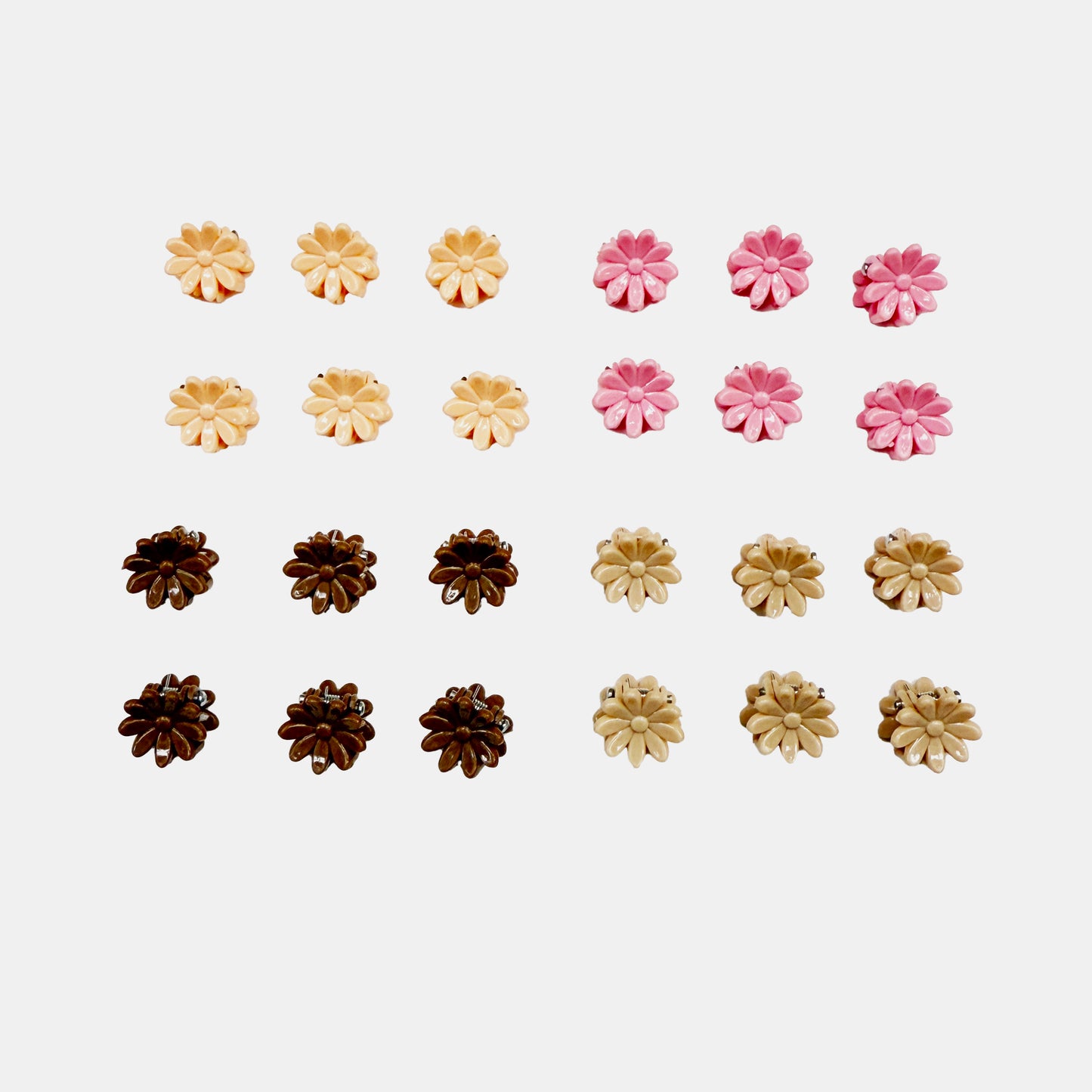 Mini Baby Flower Claw Clips - Set of 24