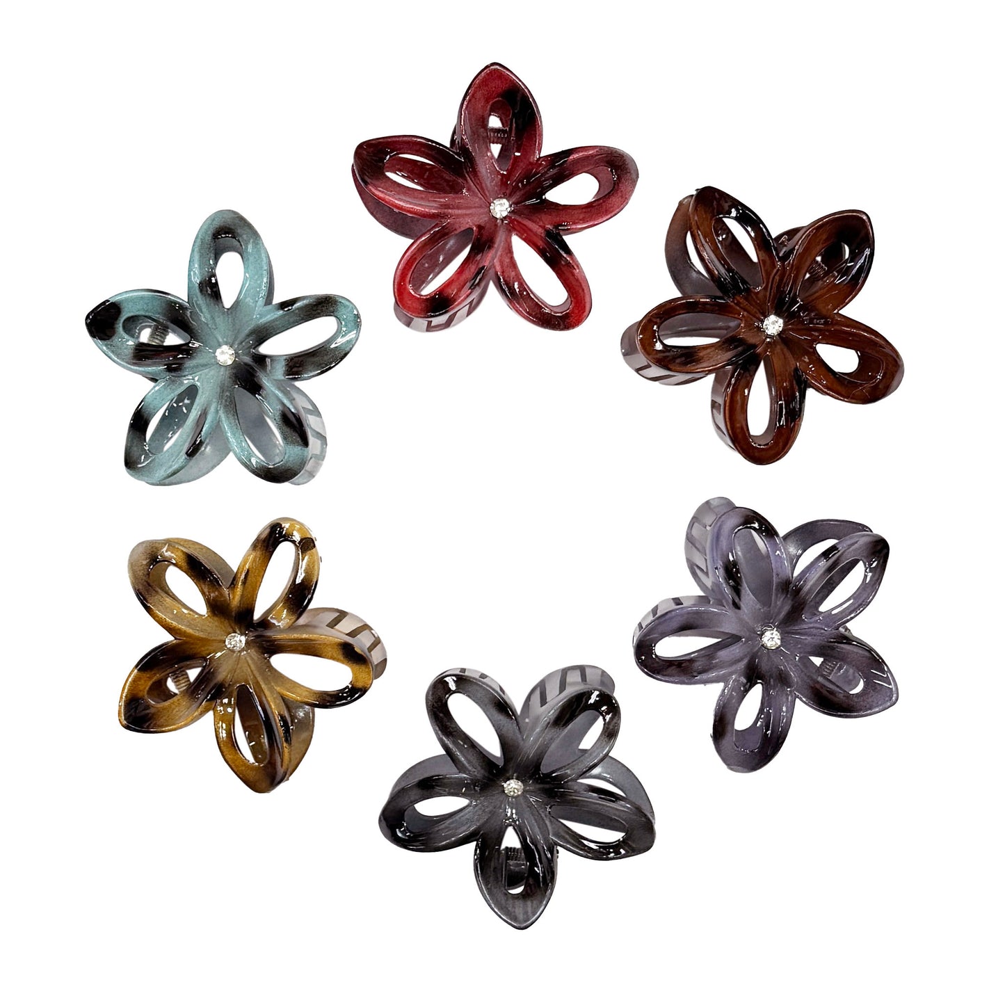Hawaii Flower Hair Clips with Stones