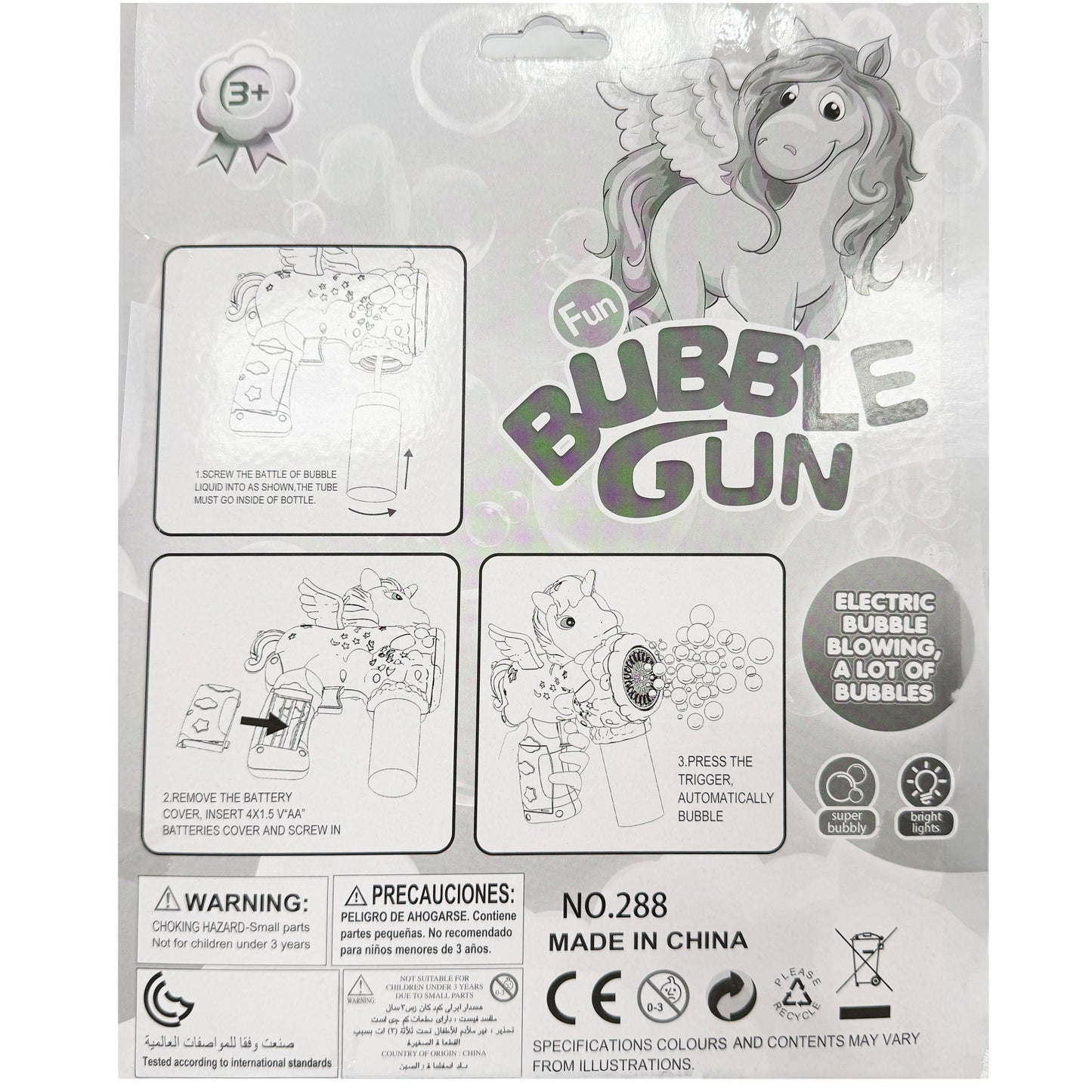 Unicorn Automated Bubble Gun with Ten Holes and Refills