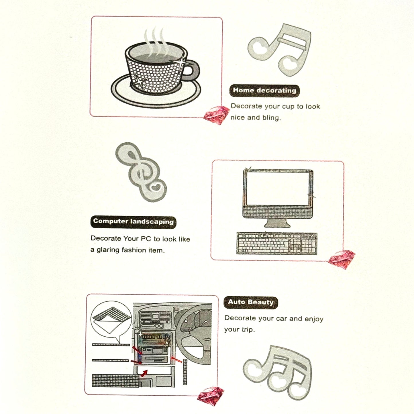 600+ pcs Adhesive Face Pearl Stickers of Various Sizes