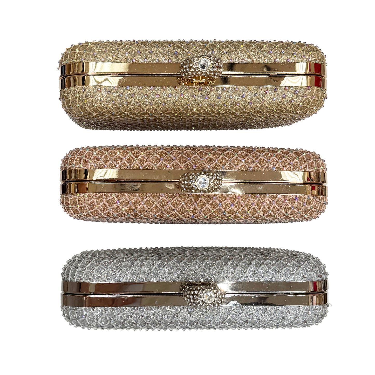 Rectangular Dressy Formal Evening Clutch with Attachable Shoulder Strap