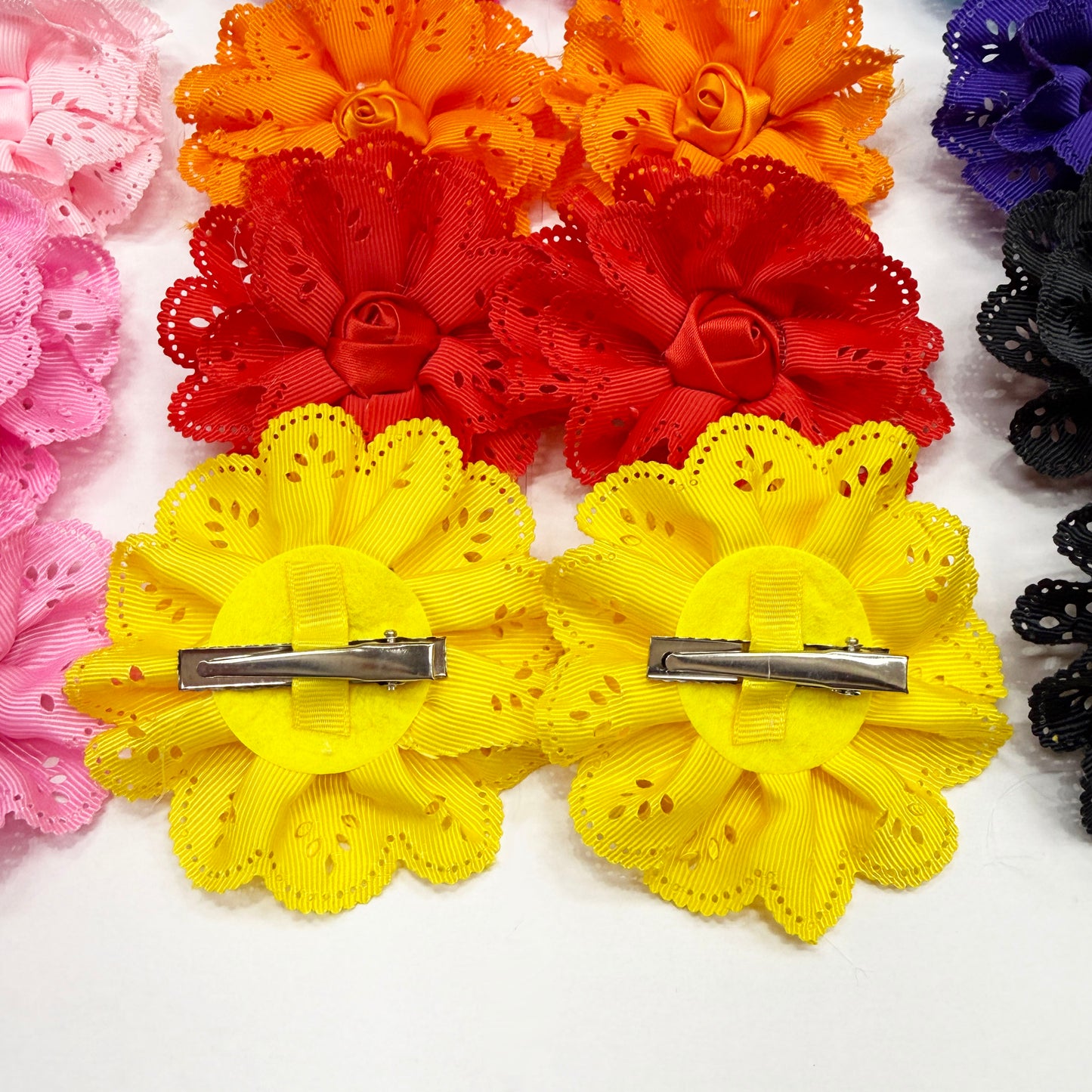 24 pcs Rose Hair Bows with Alligator Clips