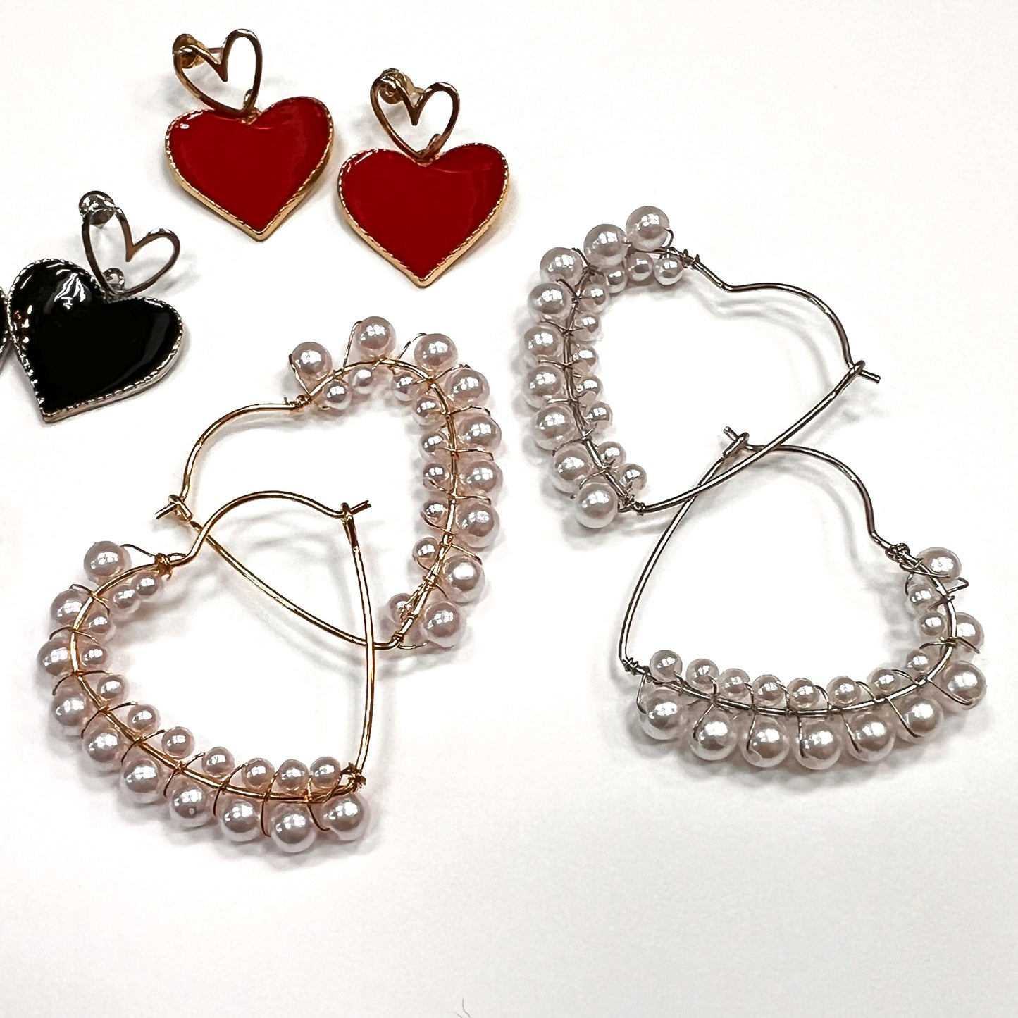 Pearly Heart Earrings - POPPIN LOVE