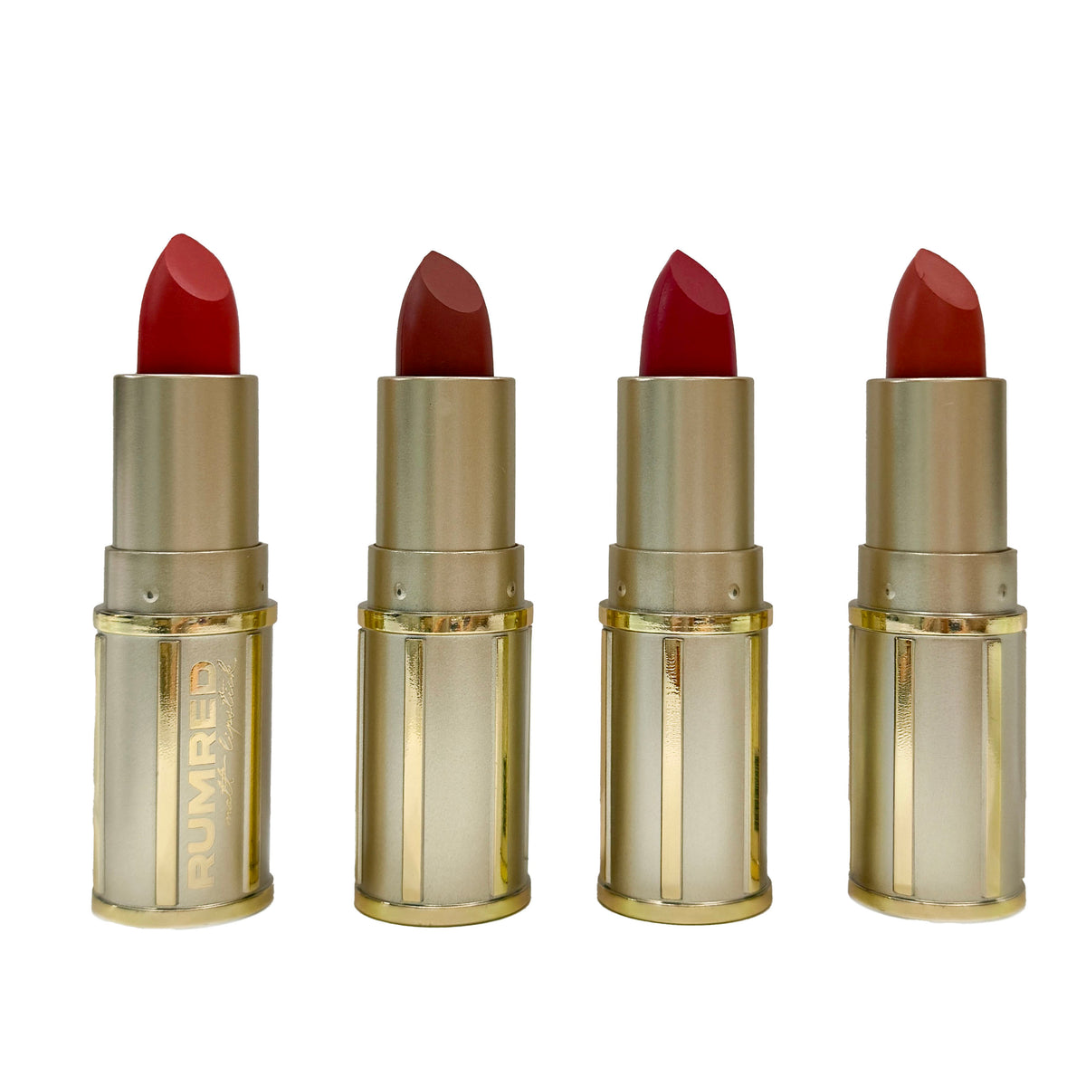 Set of 4 Matte Lipsticks - Rumred