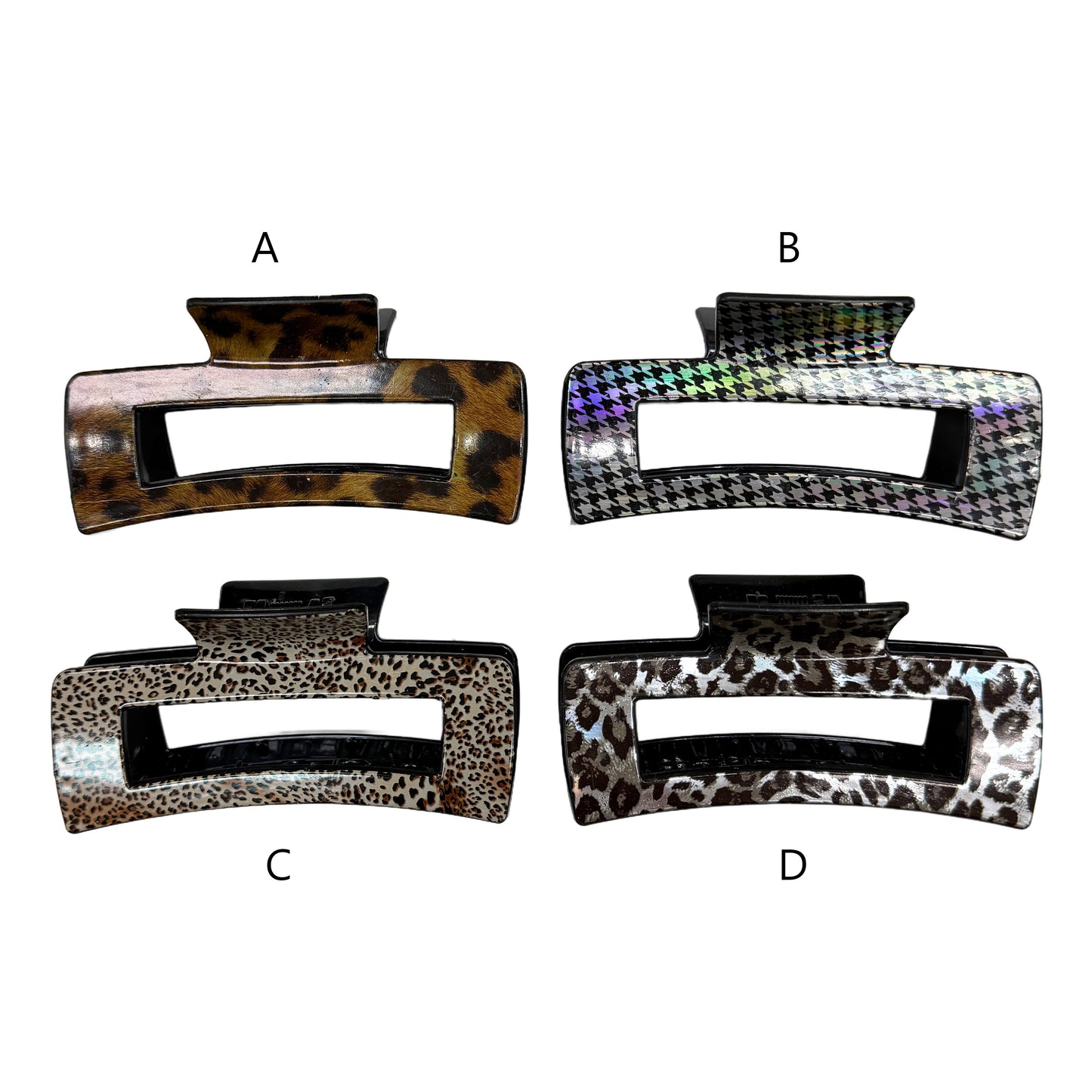 Animal Print Rectangular Hair Claw Clip