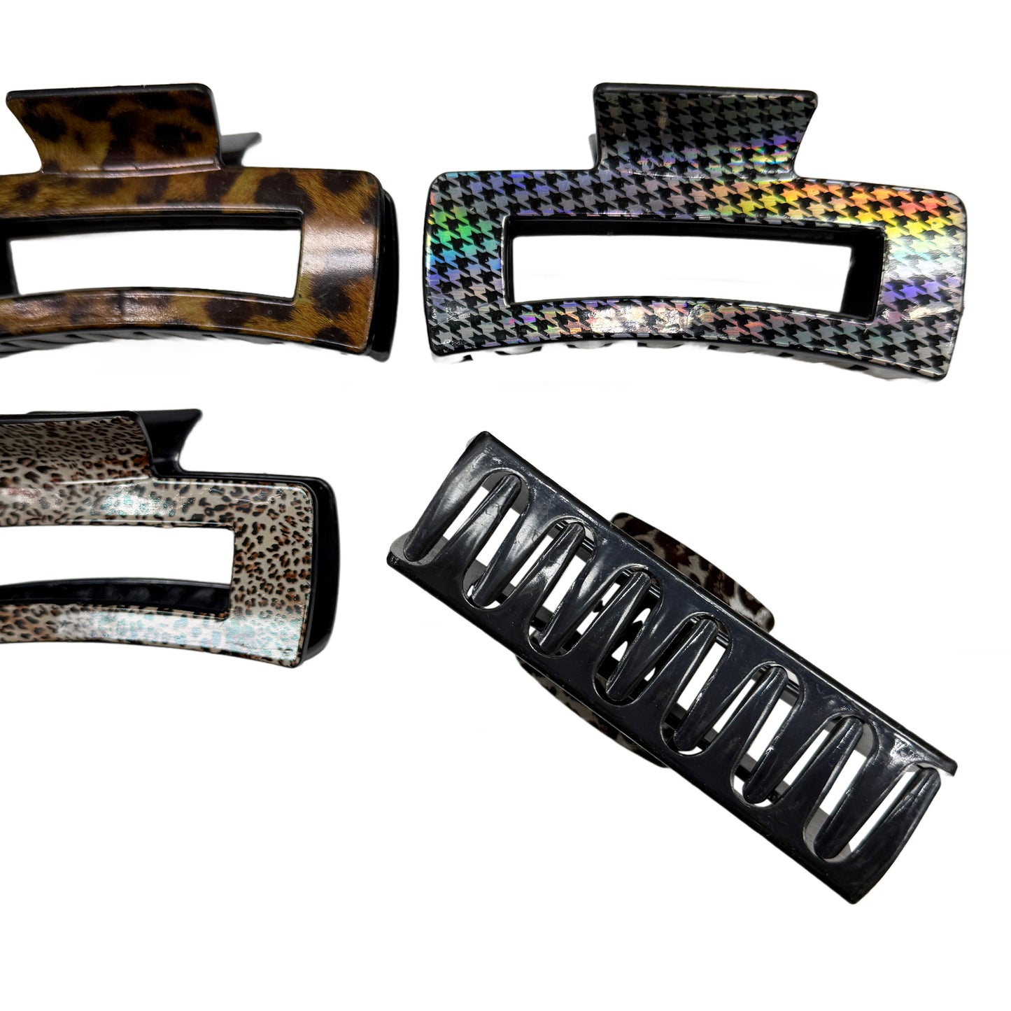 Animal Print Rectangular Hair Claw Clip
