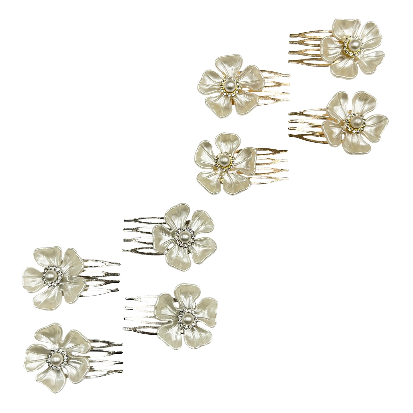 Comb Hair Pins - PEARLY FLOWERS