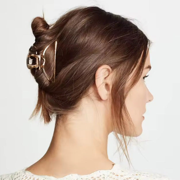 Simple Half-Moon Metal Hair Claw Clip