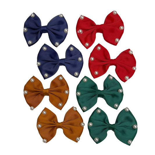 4-piece Bow Set with Pearls
