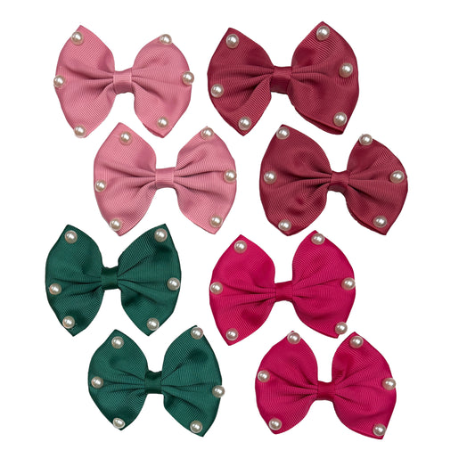 4-piece Bow Set with Pearls