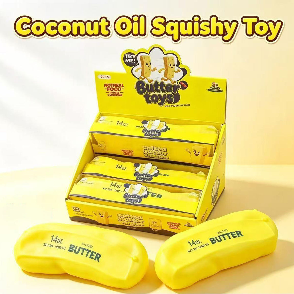 Jumbo Extra-Large Coconut Oil Butter Squishy 9 Inches Long Newest Trending Sensory Toy