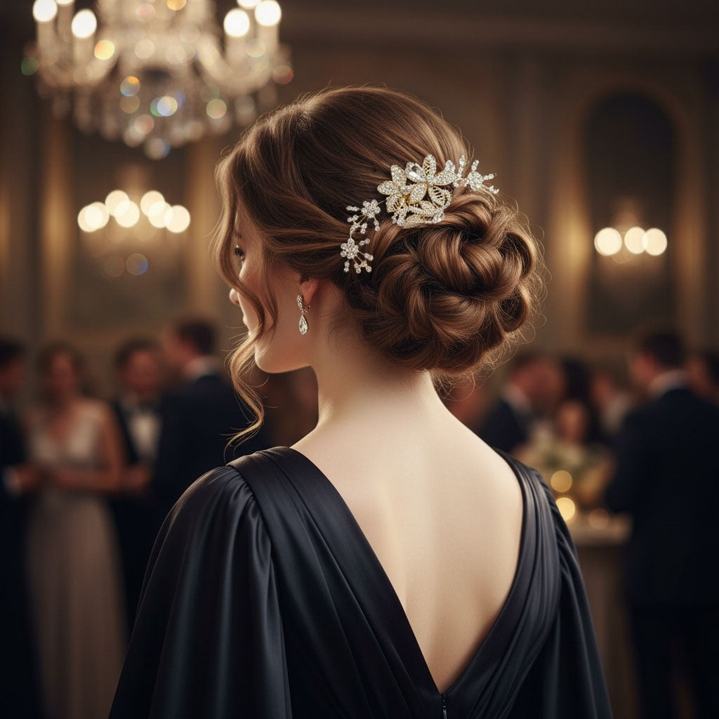 Comb Hair Piece Floral Prom Bridal Hair Pin