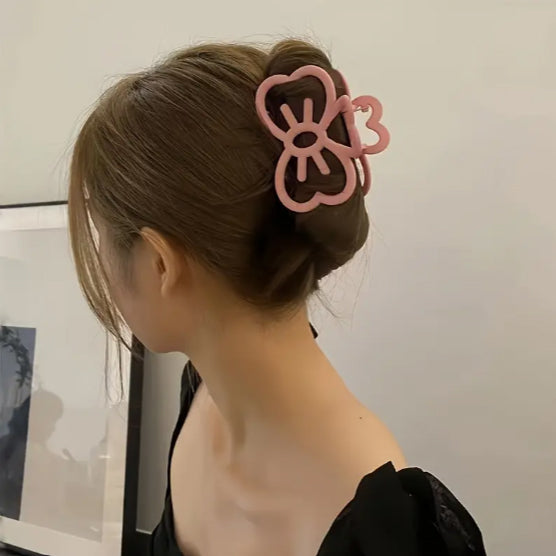 Glossy Kitty Bow Hair Claw Clip