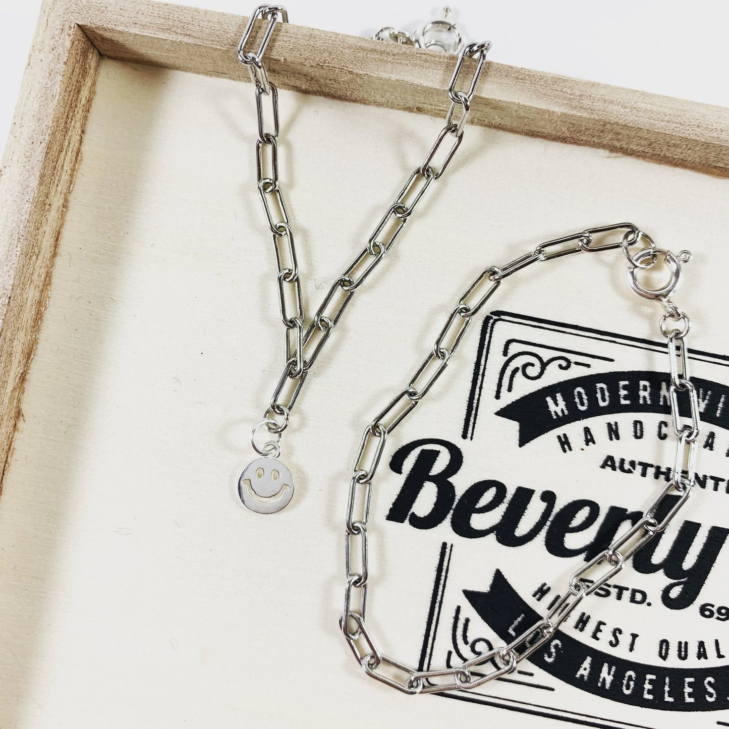 Silver Chain Bracelet - LINKED WITH SMILES