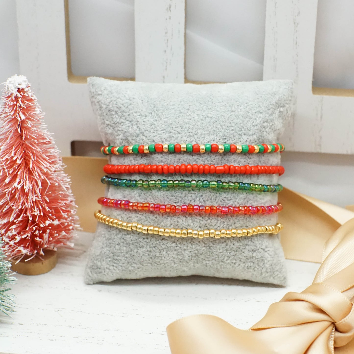 Holiday Beaded Bracelet Stack - THE DECEMBER STACK