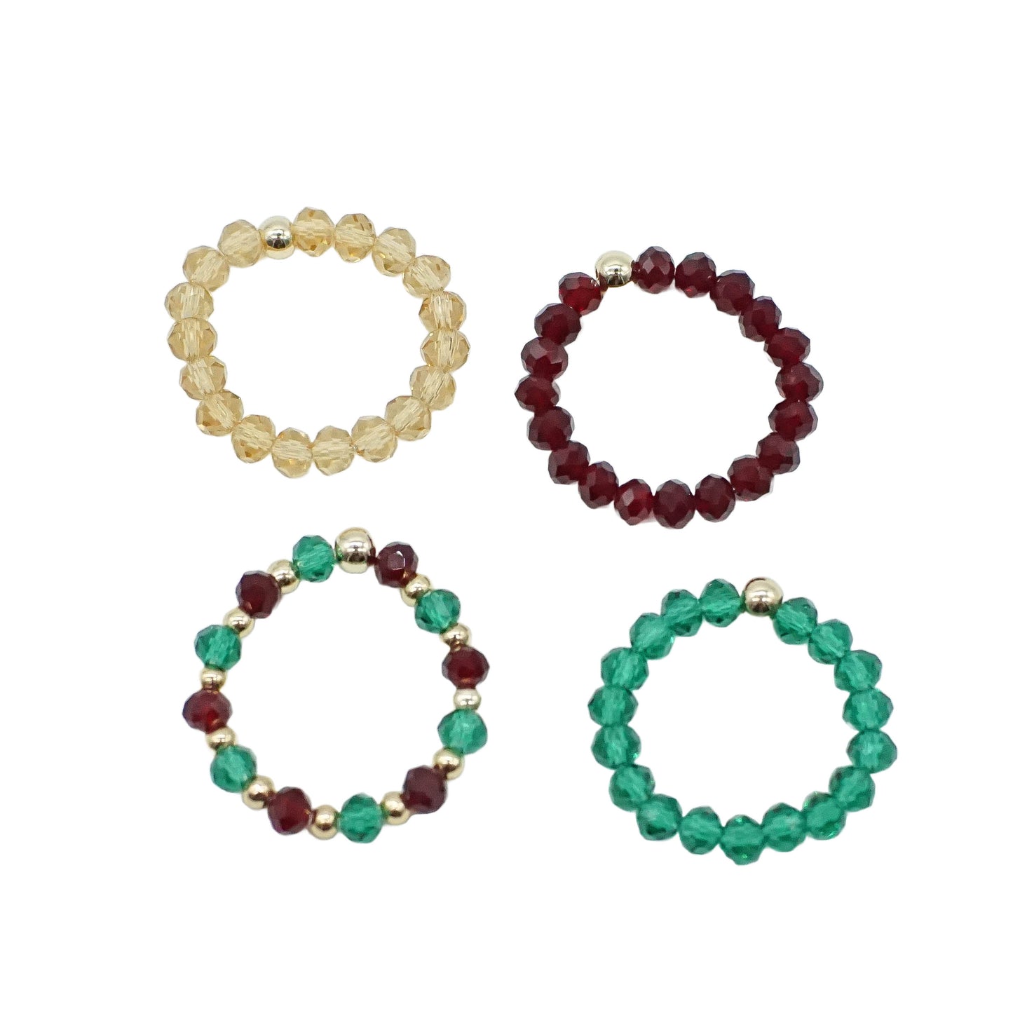 Beaded Crystal Ring - SILENT NIGHT