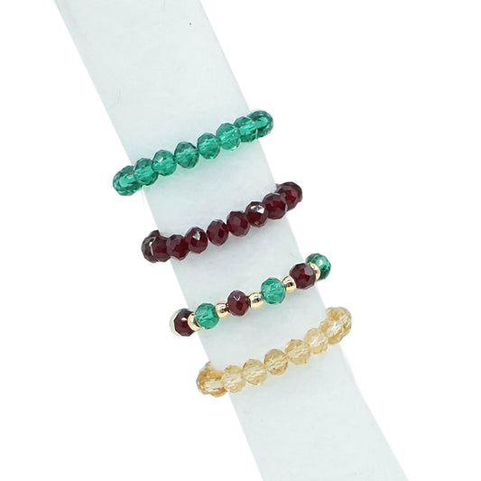 Beaded Crystal Ring - SILENT NIGHT