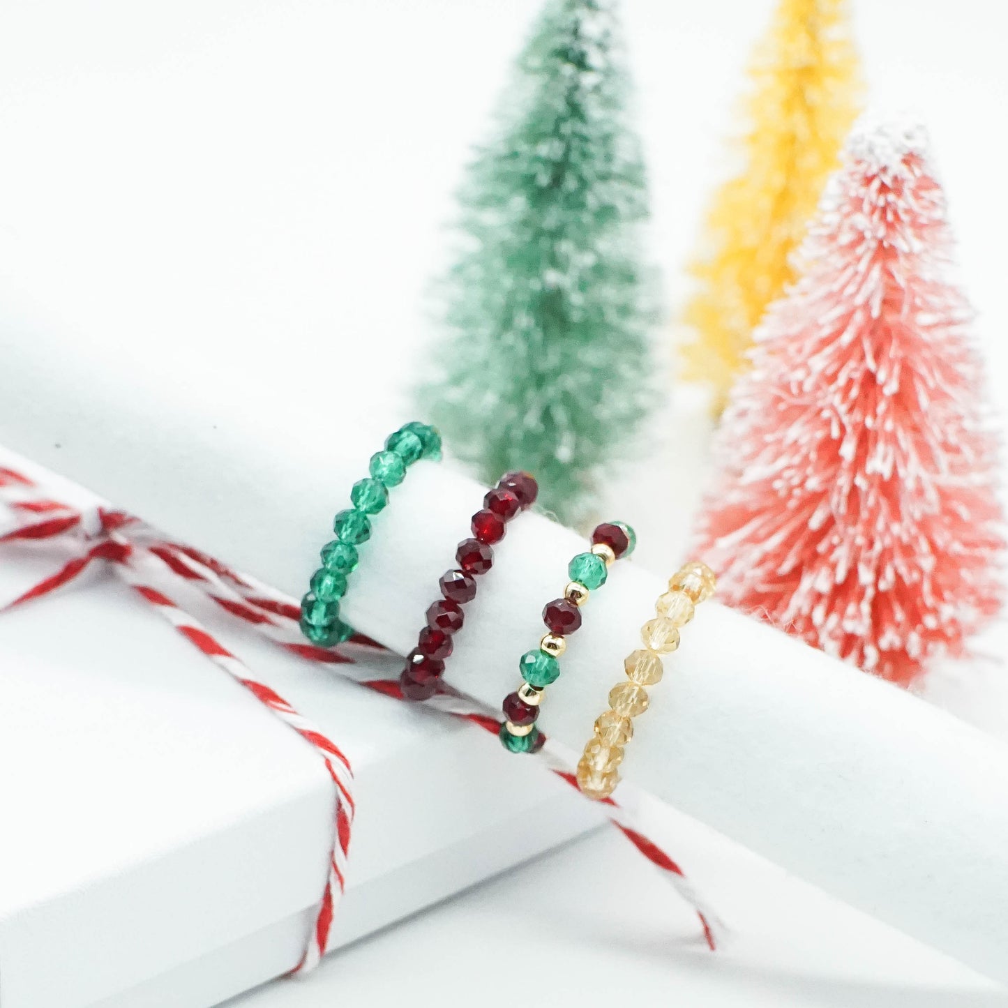 Beaded Crystal Ring - SILENT NIGHT