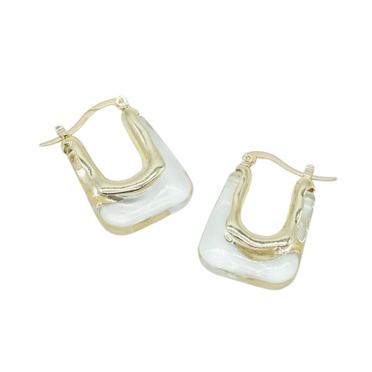 Gold & Acrylic Earrings - WRAPPED