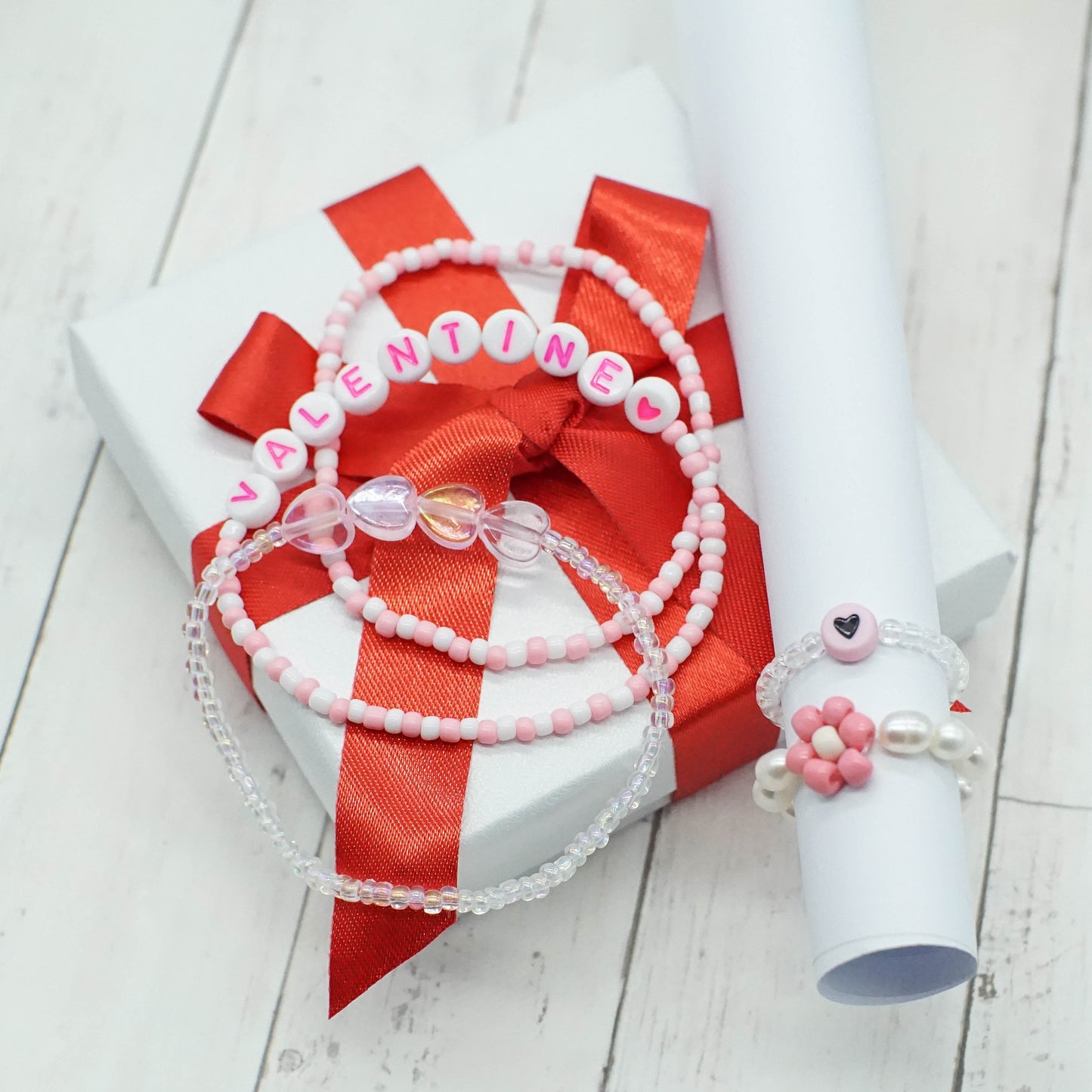 Beaded Bracelet Set - VALENTINE