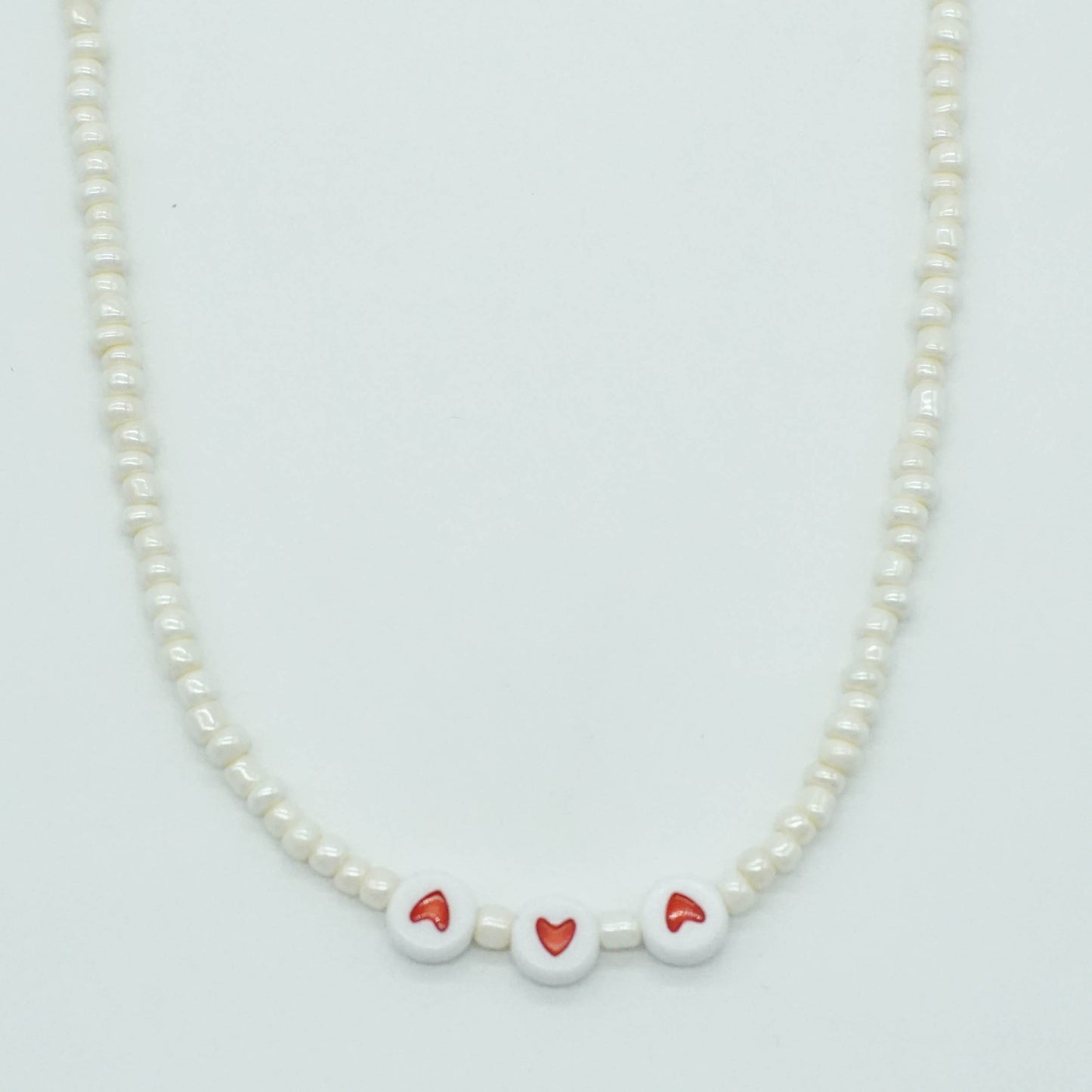 Beaded Necklace w/ Heart Beads - ALROUND