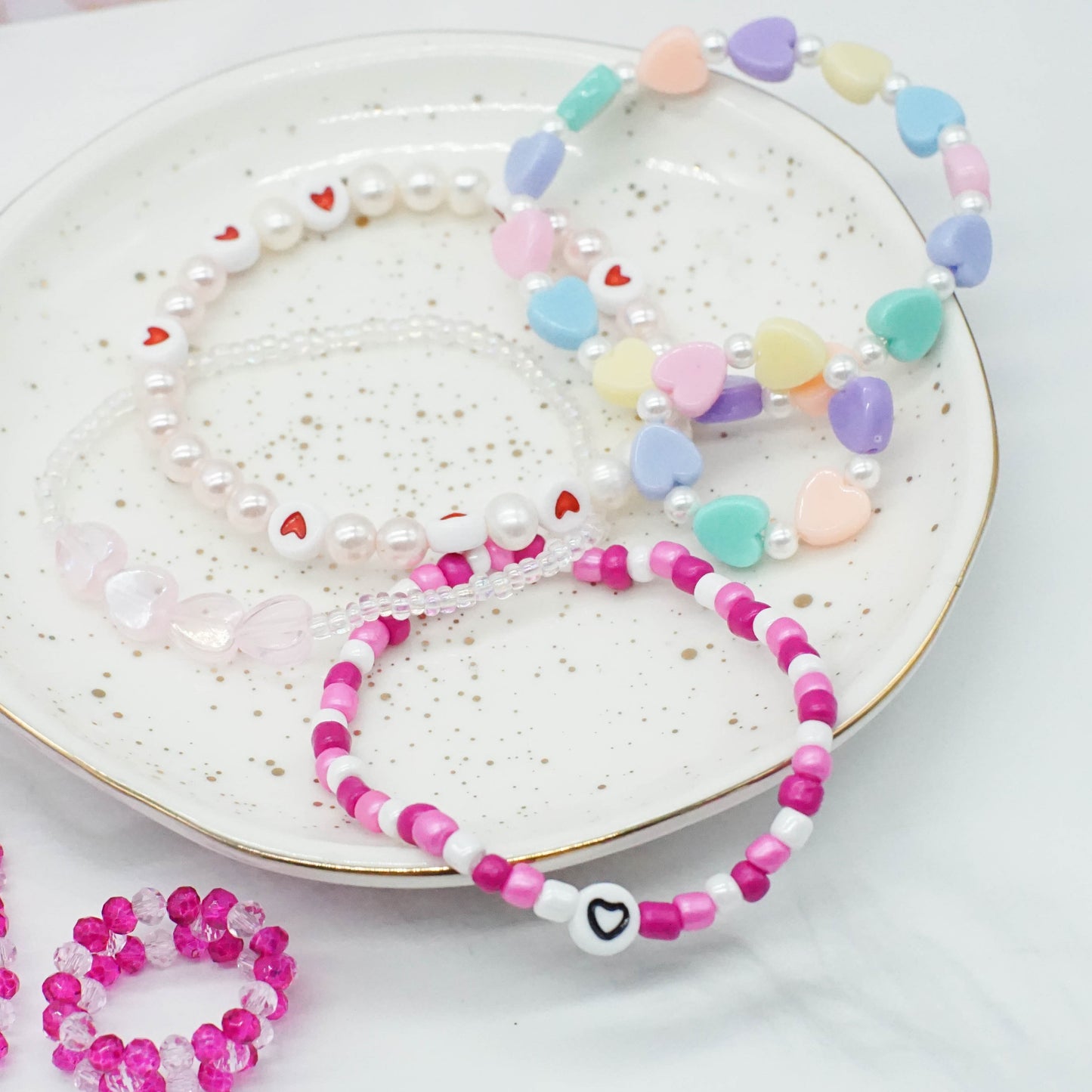 Beaded Bracelet - I HEART U