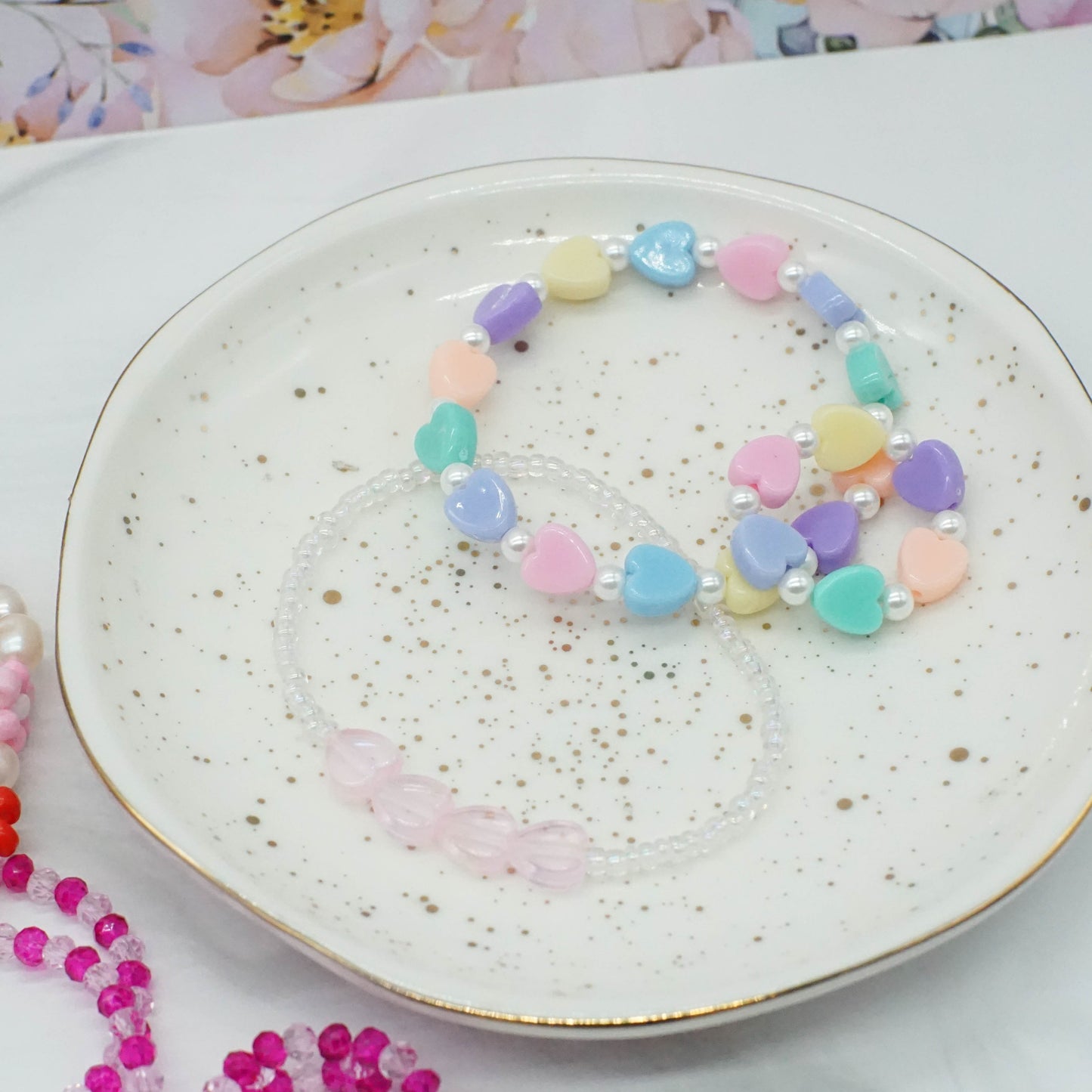 Beaded Bracelet - FOUR HEARTS