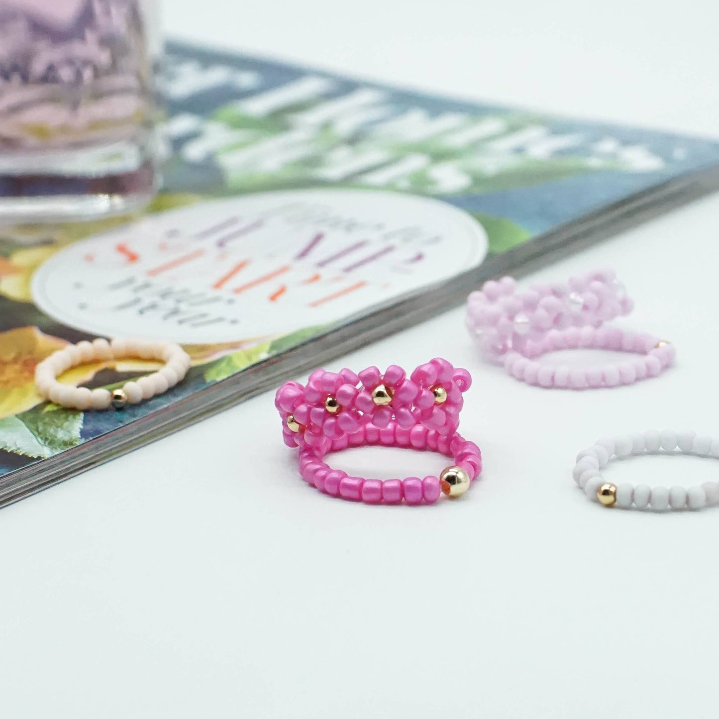 Beaded Ring Set - SPRING BLOSSOMS
