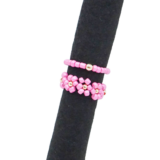 Beaded Ring Set - SPRING BLOSSOMS