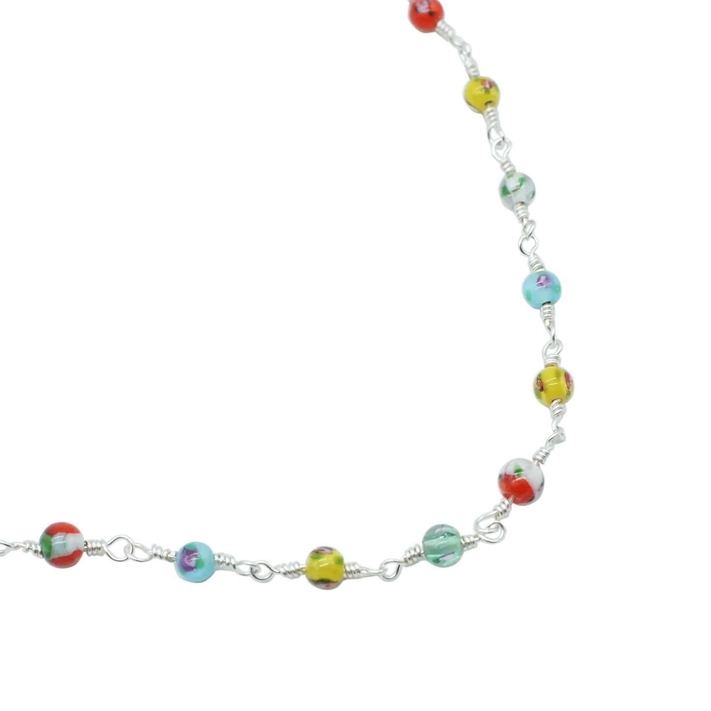 Wired Necklace - GLASS FLOWERS
