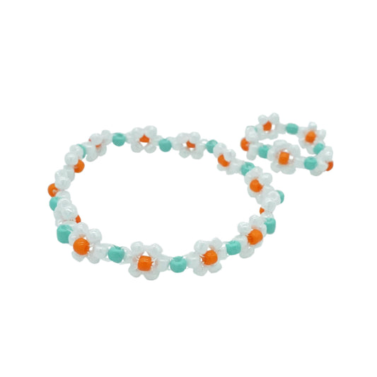 Beaded Flower Bracelet & Ring Set - FUNDAISY