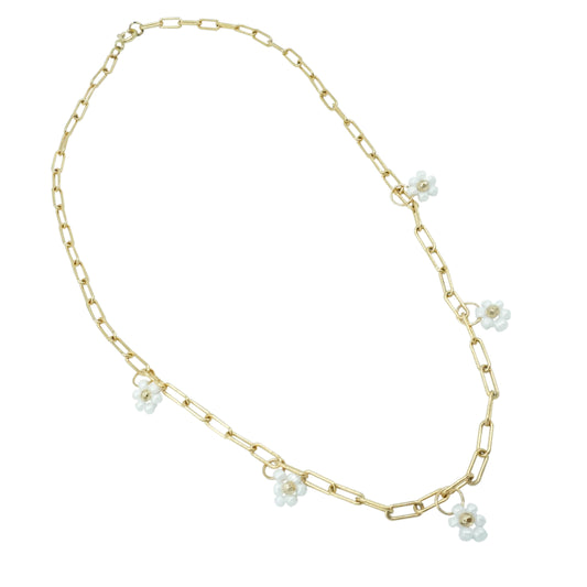 Gold Chain Necklace with Daisy - DAISYLINKS