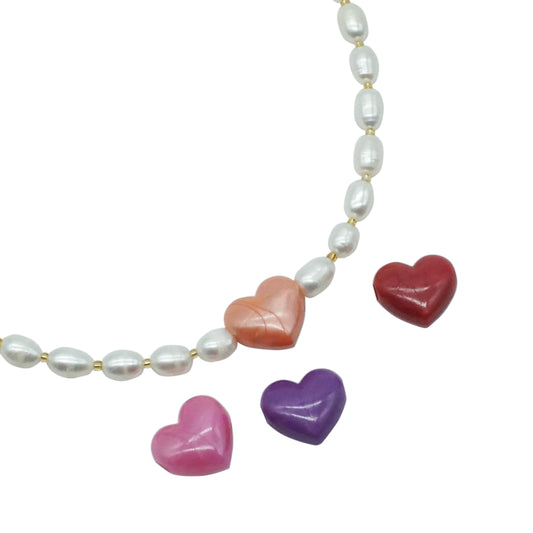 Pearl Necklace - JUMBO HEART