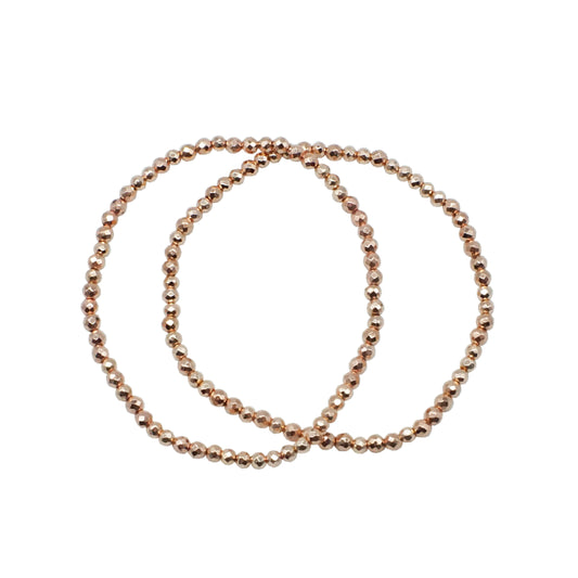 Rose Gold Beaded Bracelet - ROSEY LAYER