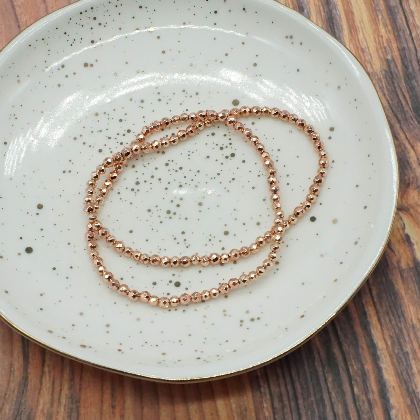 Rose Gold Beaded Bracelet - ROSEY LAYER