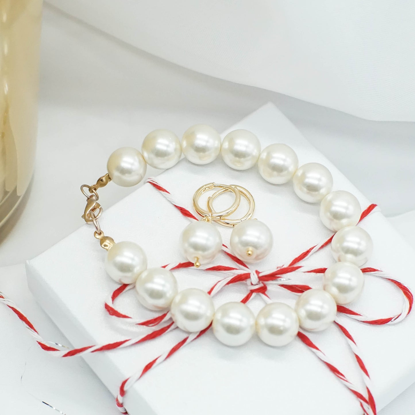 Pearl Bracelet & Earrings - JUMBO PEARL