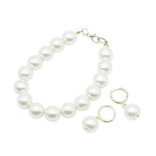 Pearl Bracelet & Earrings - JUMBO PEARL