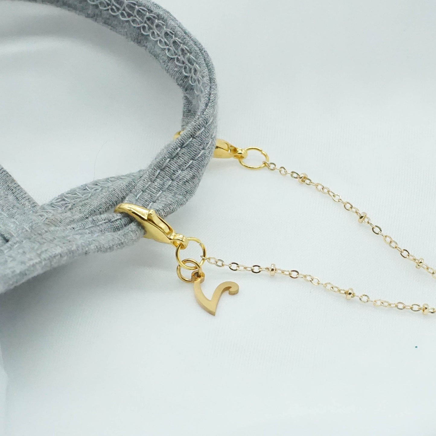 Gold Chain Initial Mask Strap / Glasses Holder