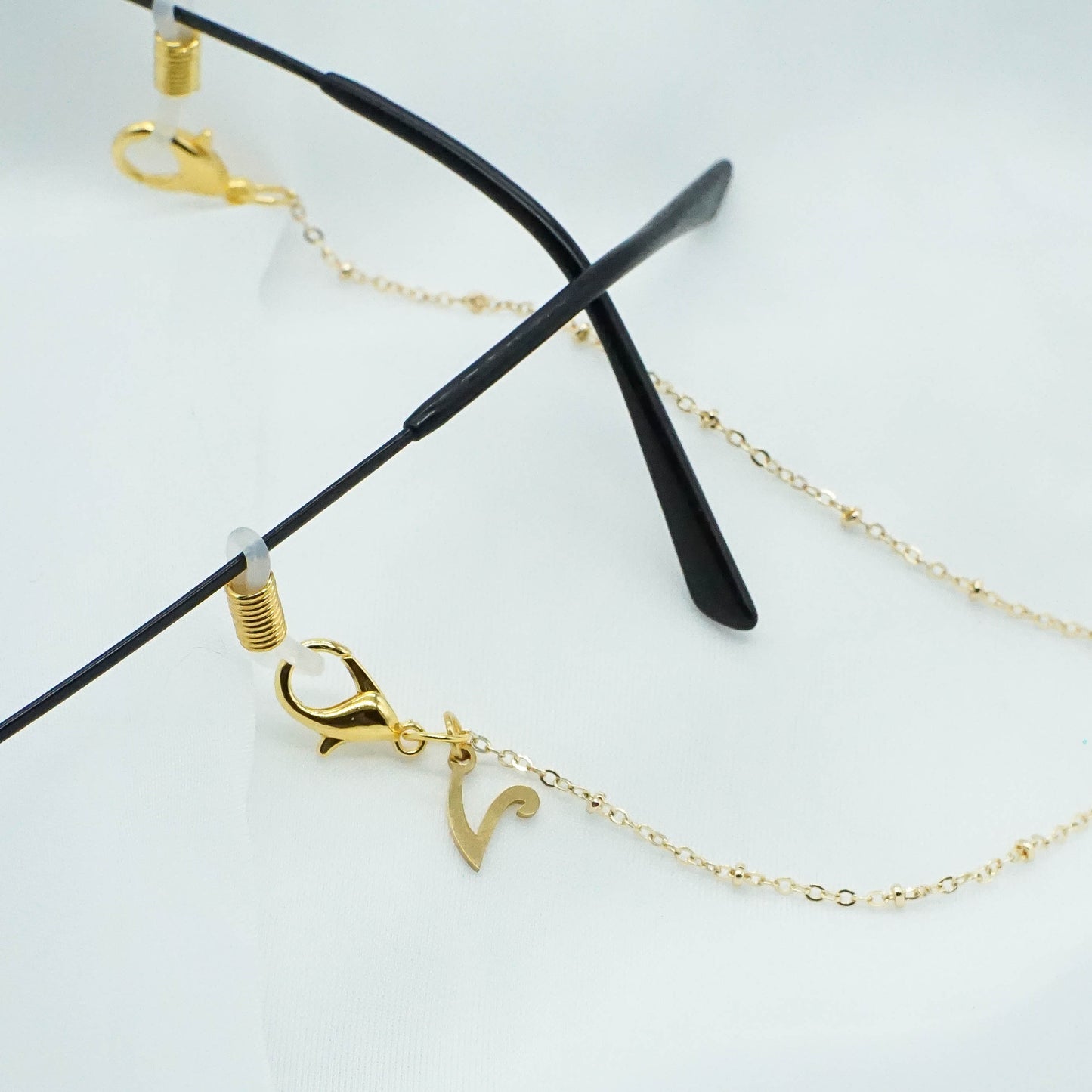 Gold Chain Initial Mask Strap / Glasses Holder