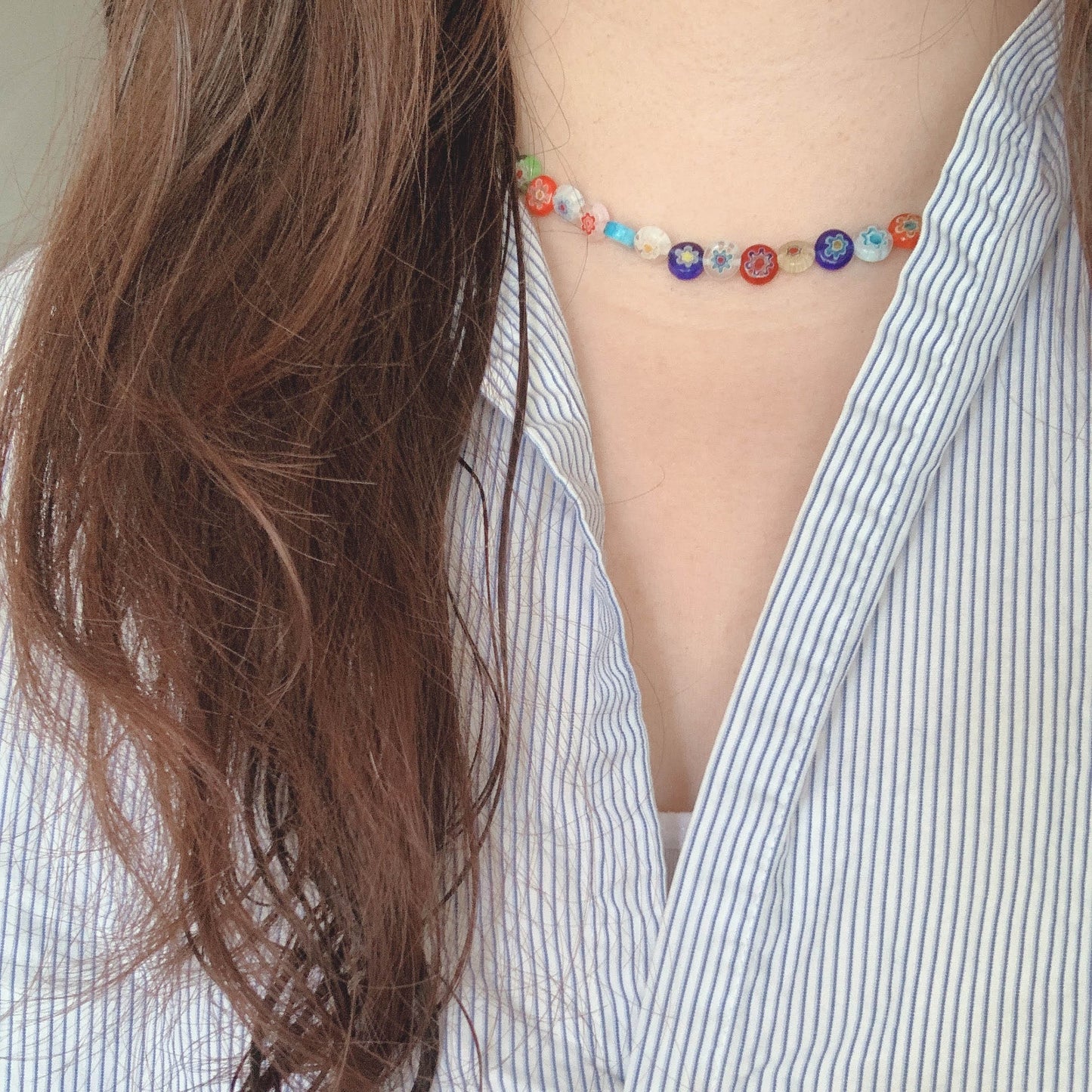 Glass Flowers Necklace - MILLEFIORI NECKLACE