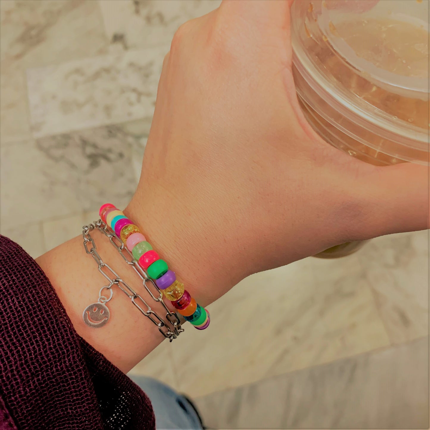 Silver Chain Bracelet - LINKED WITH SMILES