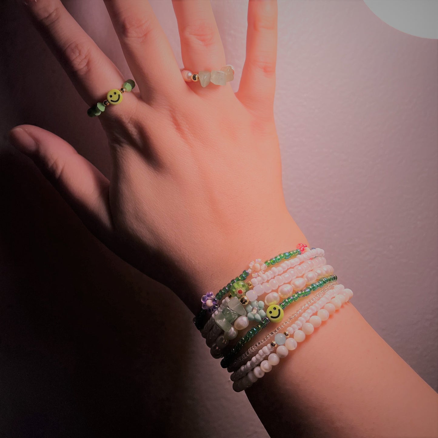 Beaded Bracelet Set - GREENISH