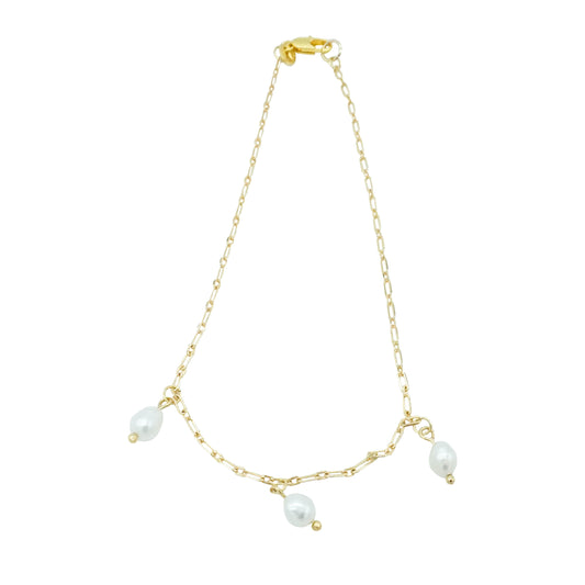 Charm Anklet with Pearl Charms - BEST FOOT FORWARD