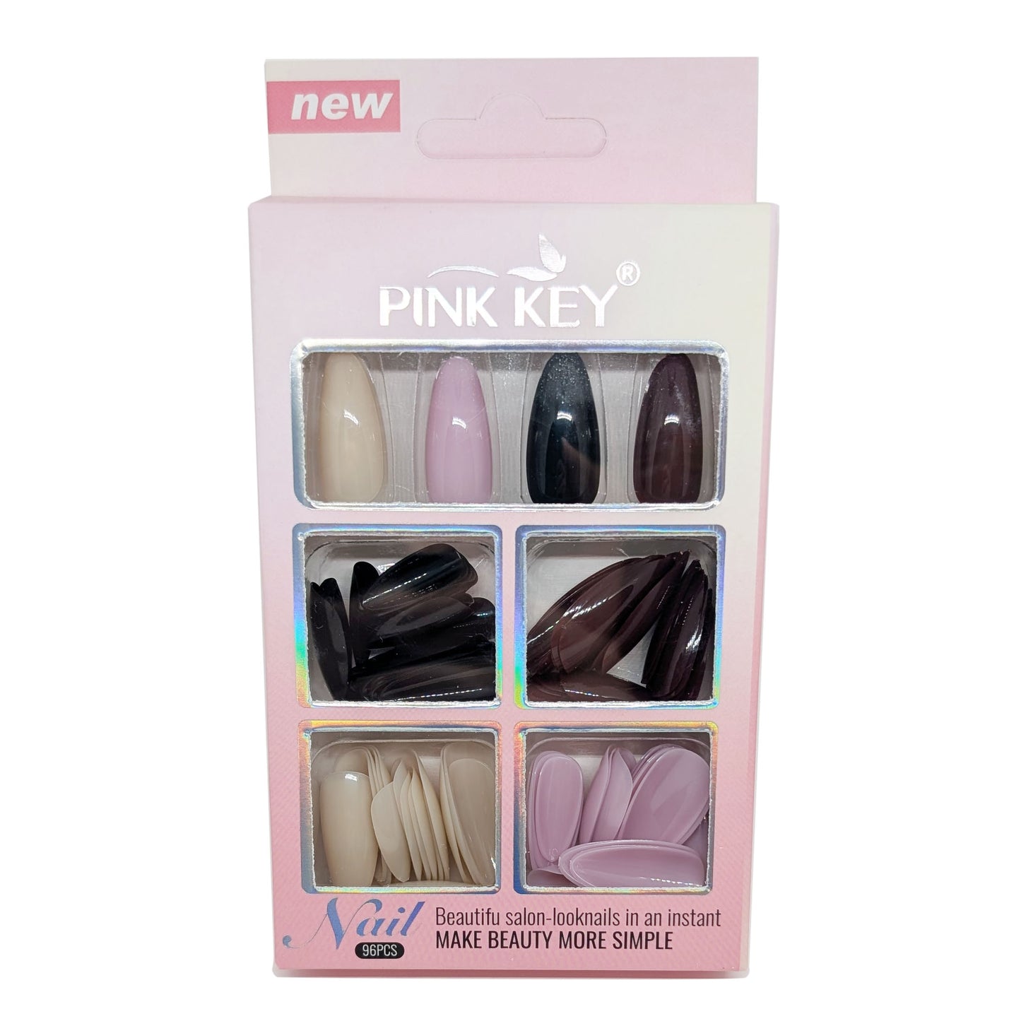 96 pc Bulk Acrylic Nails Various Sizes