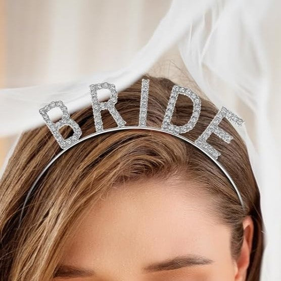 "BRIDE" Headband - Silver