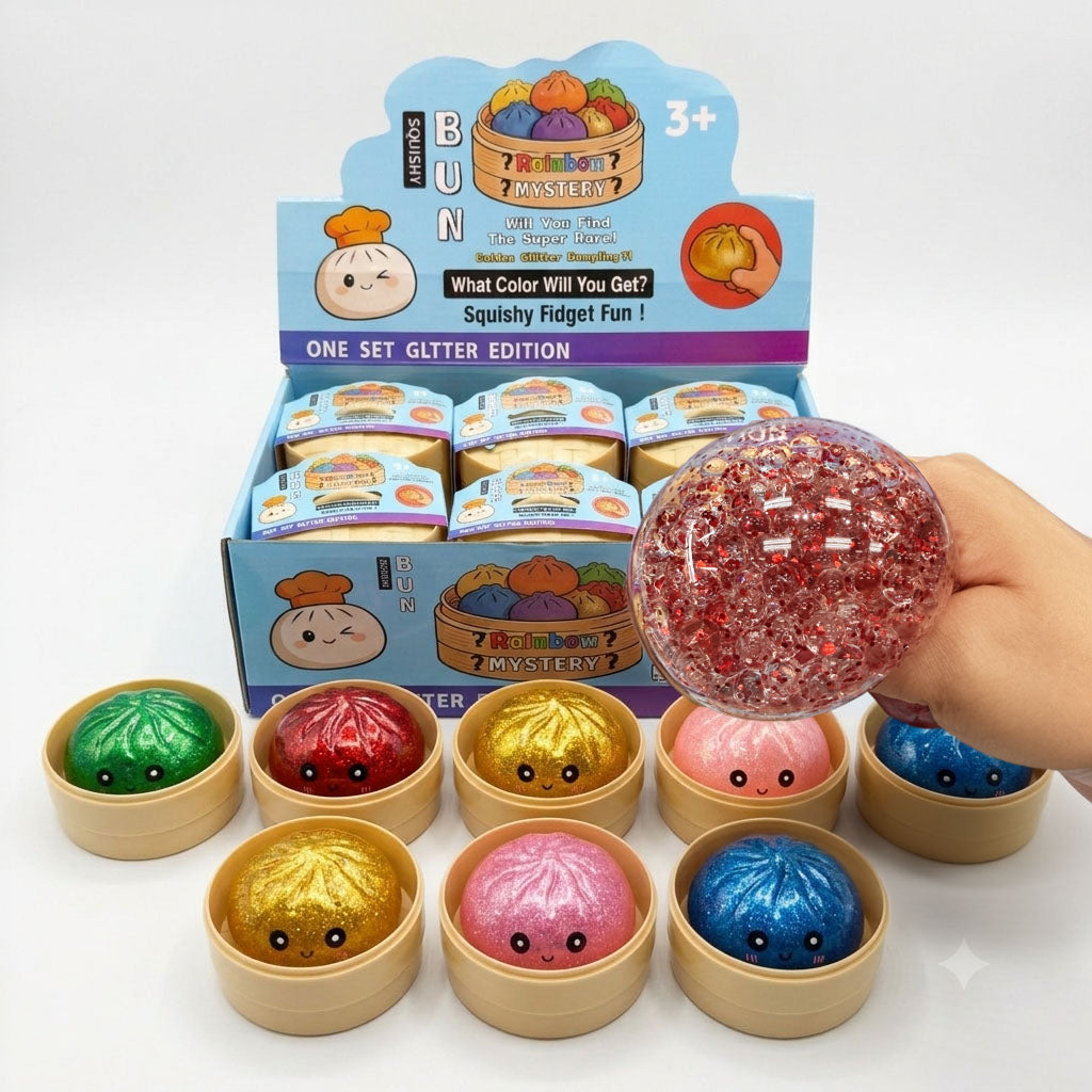 Squishy Dumpling Filled with Beads in Steamer Basket